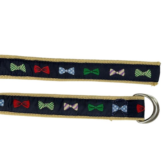 MOONSHINE Men's Belt Casual Woven Cloth D-Ring Bow Tie Print Size XL - Picture 3 of 5
